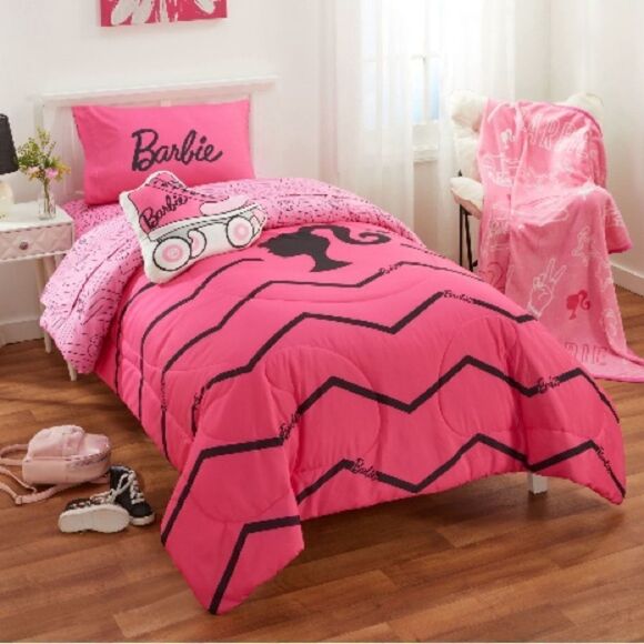 Barbie Pink Roller Skate Kids Bedding Decorative Pillow - Picture 9 of 9